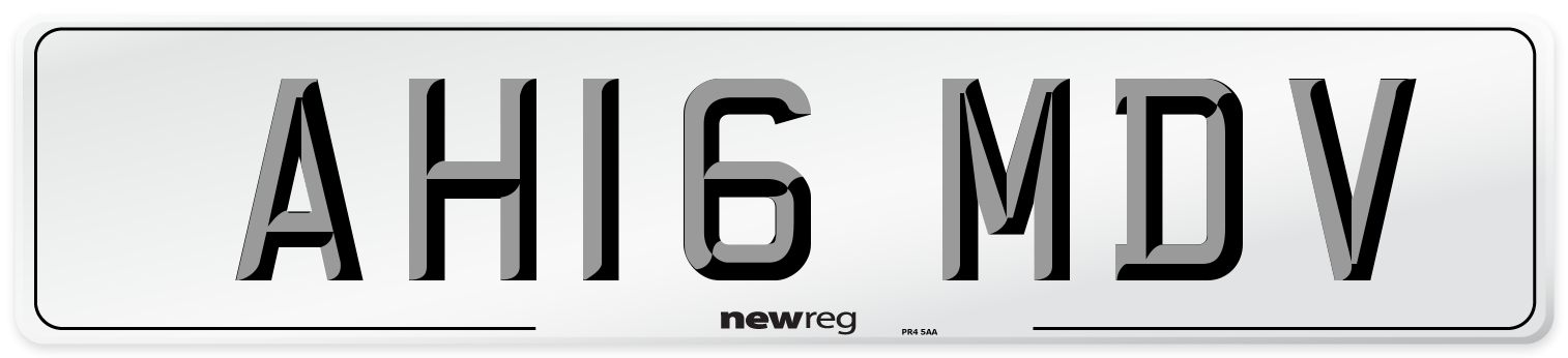 AH16 MDV Number Plate from New Reg